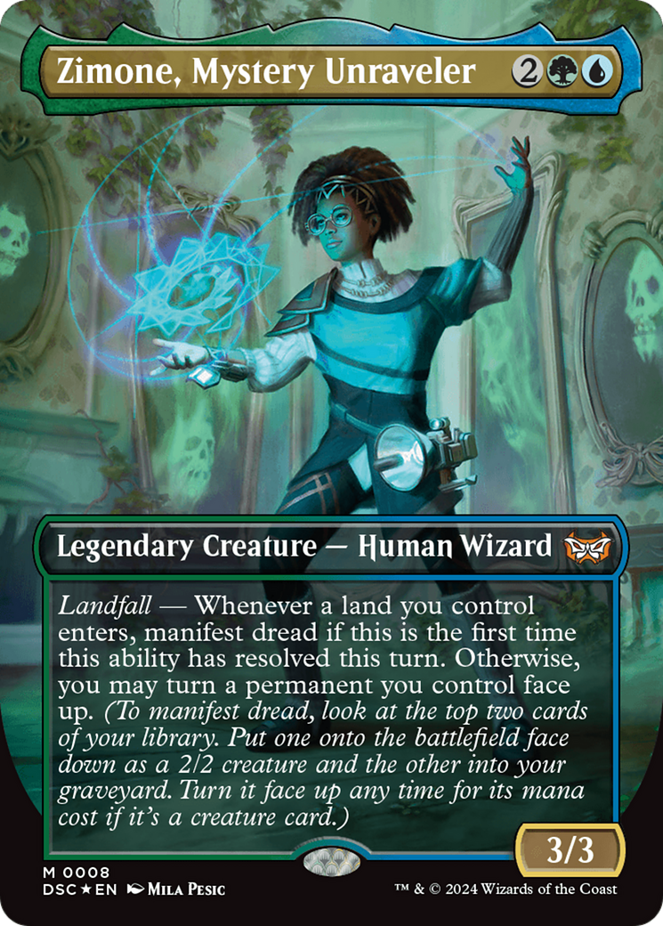 {R} Zimone, Mystery Unraveler (Borderless) [Duskmourn: House of Horror Commander][DSC 008]
