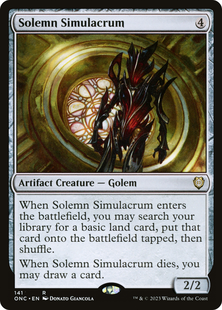 {R} Solemn Simulacrum [Phyrexia: All Will Be One Commander][ONC 141]
