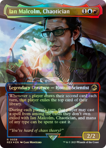 {T} Ian Malcolm, Chaotician Emblem (Borderless) [Jurassic World Collection Tokens][TREX 038]
