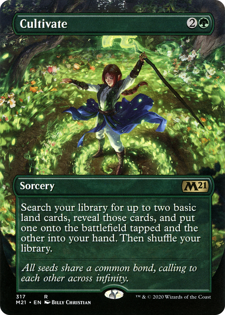 {R} Cultivate (Borderless Alternate Art) [Core Set 2021][M21 317]
