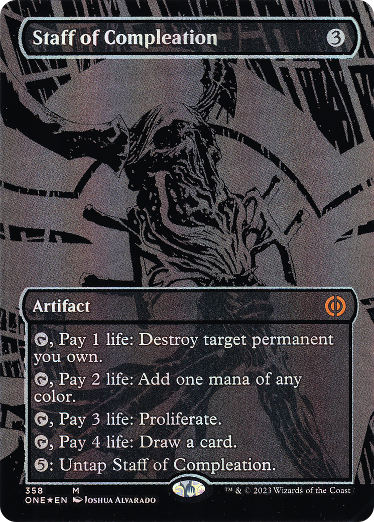 {R} Staff of Compleation (Oil Slick Raised Foil) [Phyrexia: All Will Be One][ONE 358]