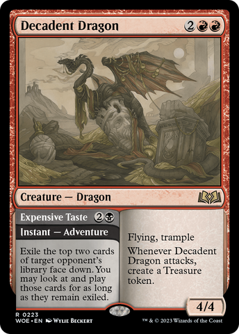 {@R} Decadent Dragon // Expensive Taste [Wilds of Eldraine][WOE 223]
