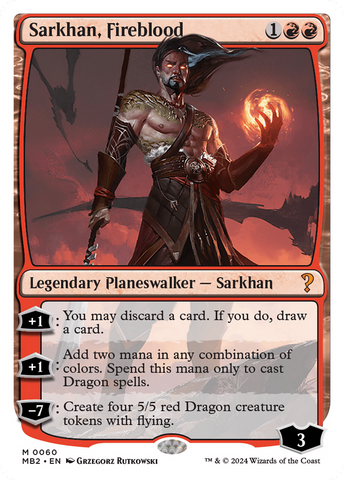 {R} Sarkhan, Fireblood (White Border) [Mystery Booster 2][MB2 060]