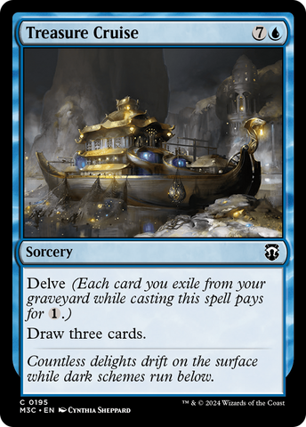 {C} Treasure Cruise (Ripple Foil) [Modern Horizons 3 Commander][RPF M3C 195]