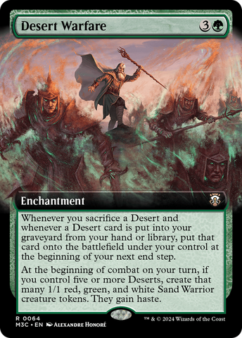 {R} Desert Warfare (Extended Art) (Ripple Foil) [Modern Horizons 3 Commander][RPF M3C 064]