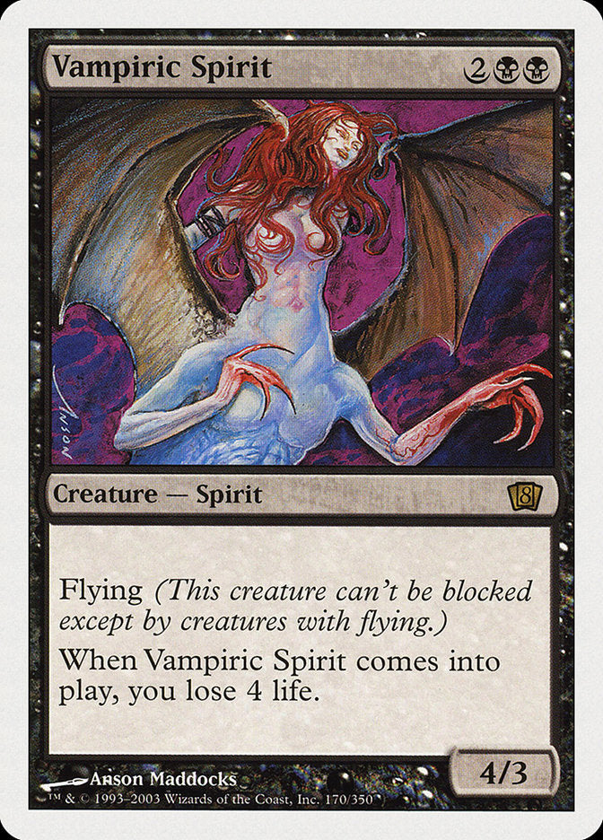 {O} Vampiric Spirit (8th Edition) [Oversize Cards][OVR 8ED 170]