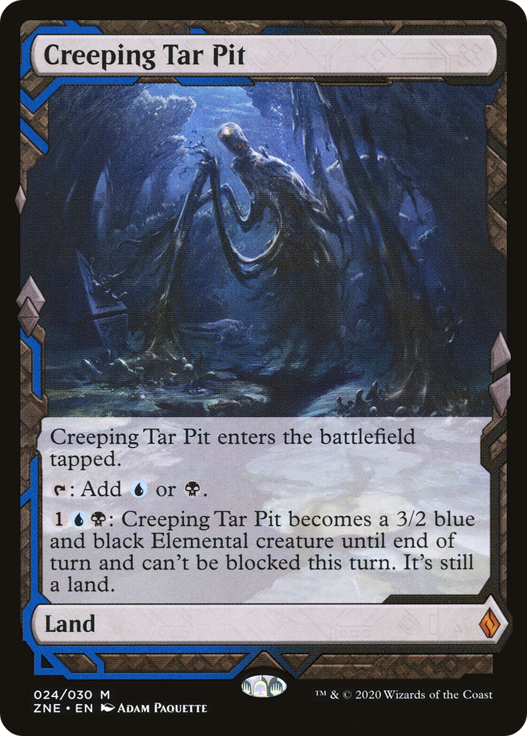 {R} Creeping Tar Pit (Expeditions) [Zendikar Rising Expeditions][ZNE 024]