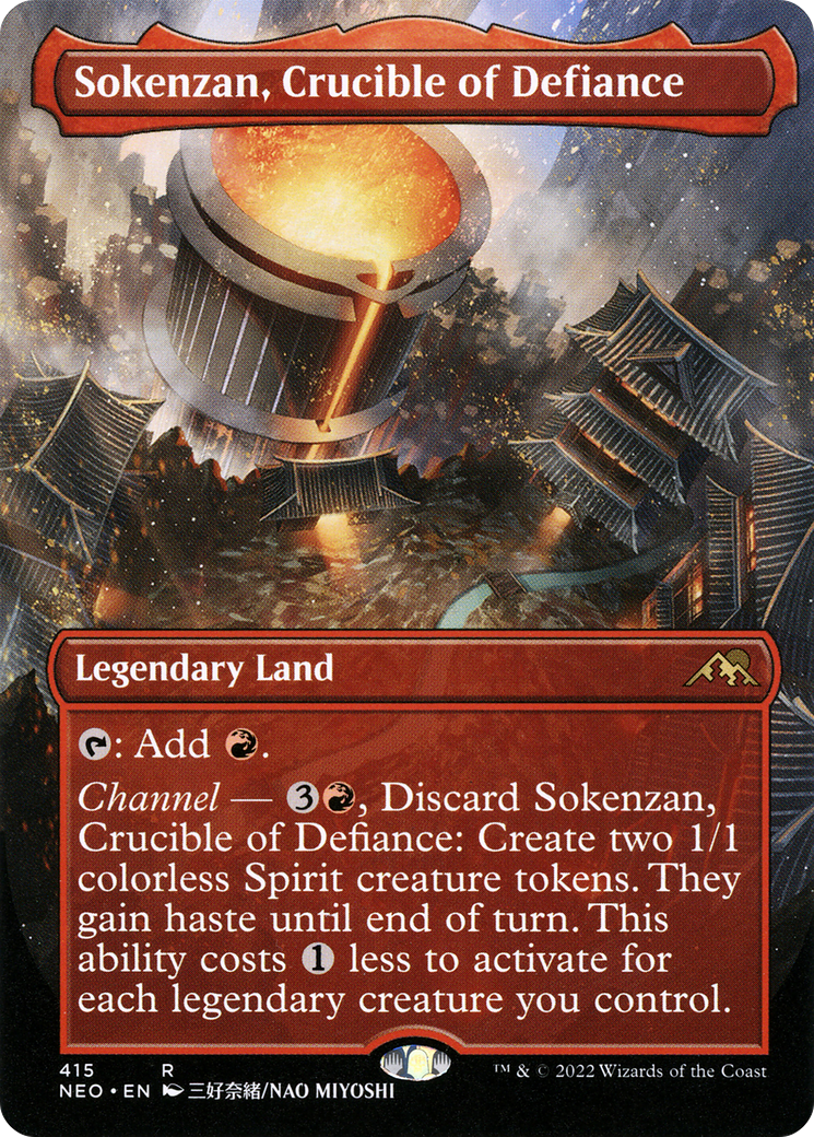 {R} Sokenzan, Crucible of Defiance (Borderless Alternate Art) [Kamigawa: Neon Dynasty][NEO 415]
