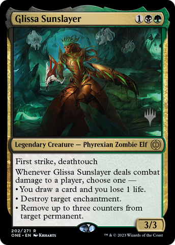 {R} Glissa Sunslayer (Promo Pack) [Phyrexia: All Will Be One Promos][PP ONE 202]