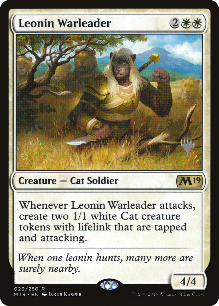{R} Leonin Warleader (Promo Pack) [Core Set 2019 Promos][PP M19 023]