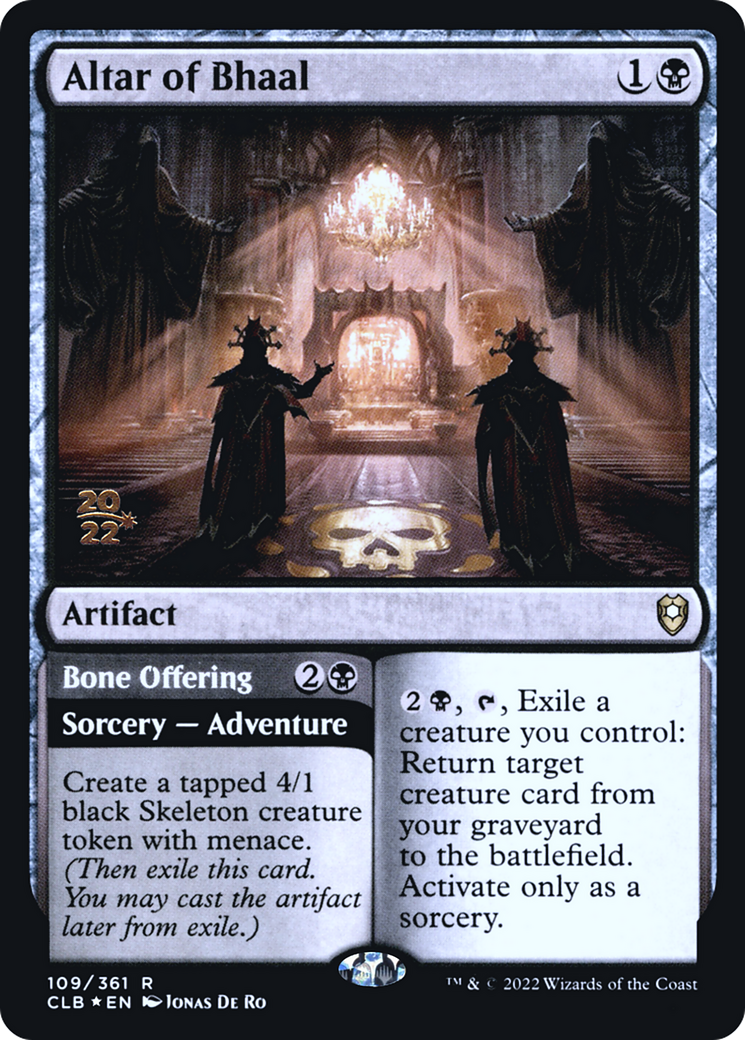 {R} Altar of Bhaal // Bone Offering [Commander Legends: Battle for Baldur's Gate Prerelease Promos][PR CLB 109]
