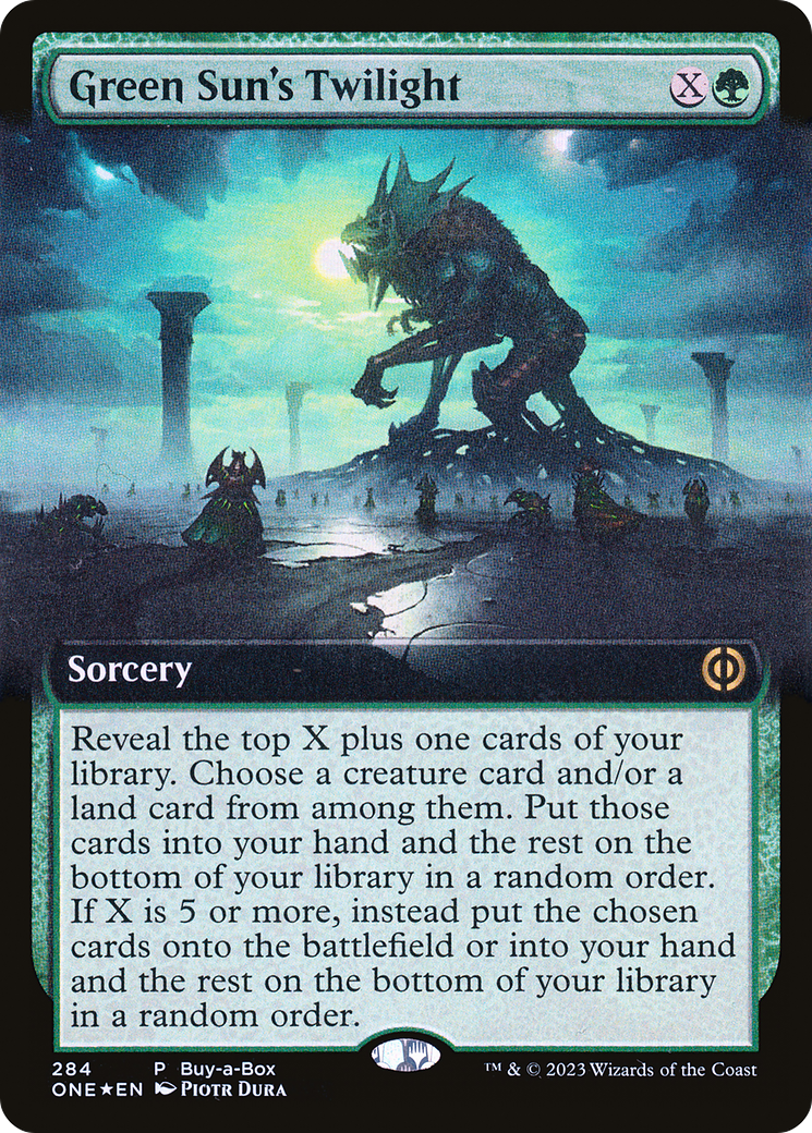 {R} Green Sun's Twilight (Buy-A-Box) (Extended Art) [Phyrexia: All Will Be One][ONE 284]