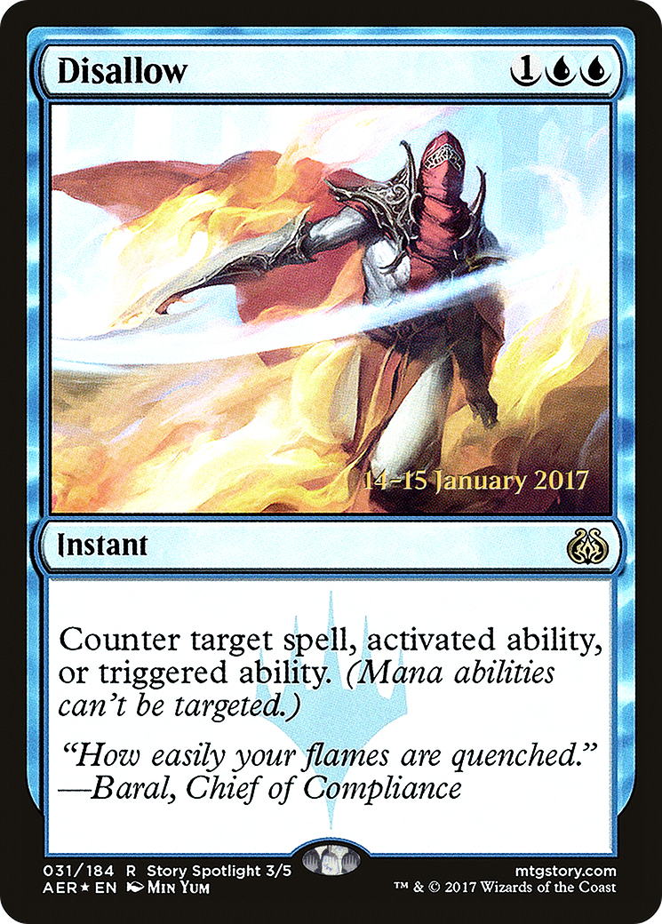 {R} Disallow [Aether Revolt Prerelease Promos][PR AER 031] - Misty Mountain Games