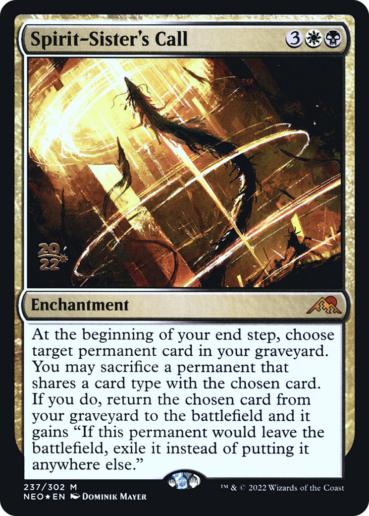 {R} Spirit-Sister's Call [Kamigawa: Neon Dynasty Prerelease Promos][PR NEO 237]