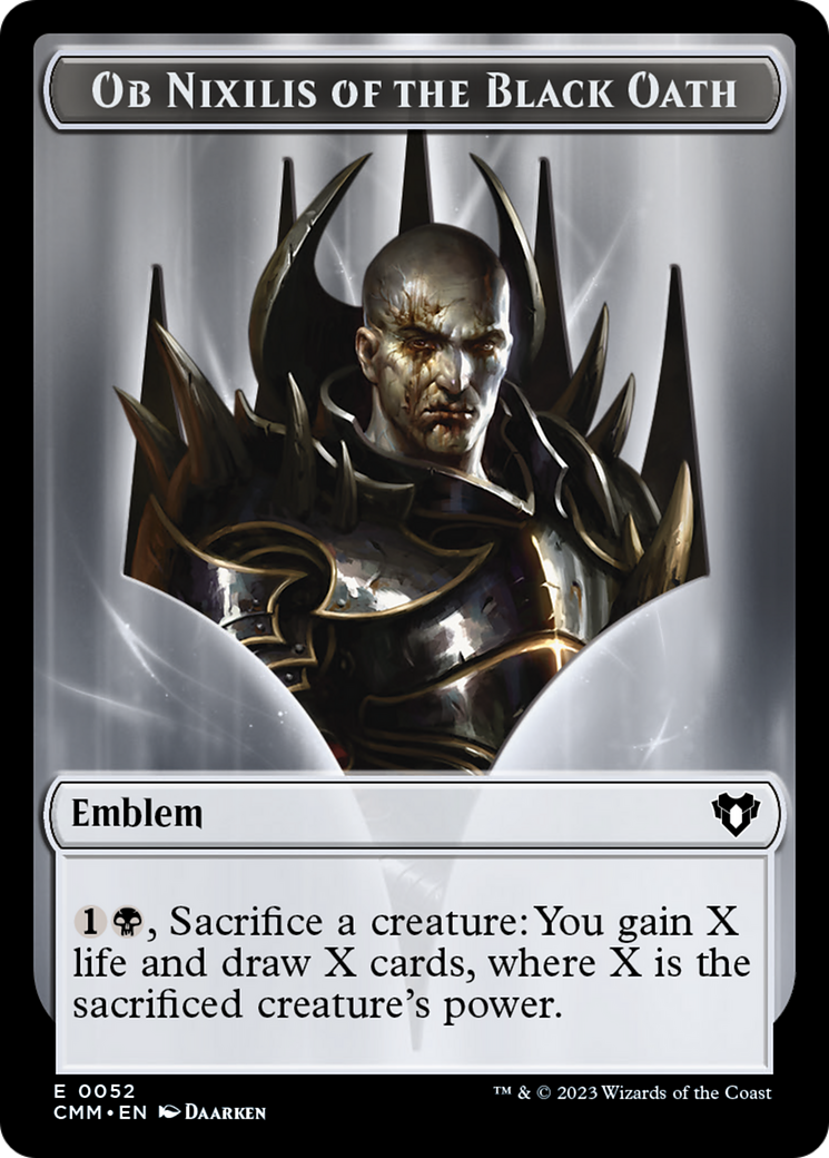 {T} Ob Nixilis of the Black Oath Emblem [Commander Masters Tokens][TCMM 052]