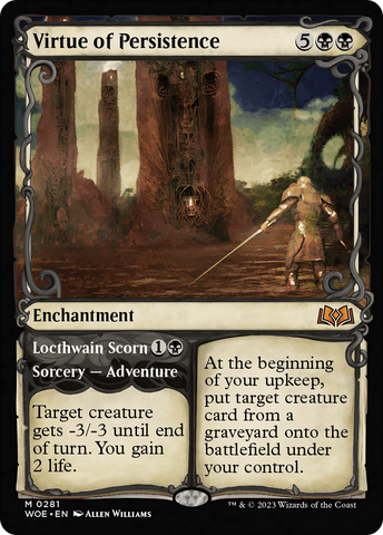 {@R} Virtue of Persistence // Locthwain Scorn (Showcase) [Wilds of Eldraine][WOE 281]