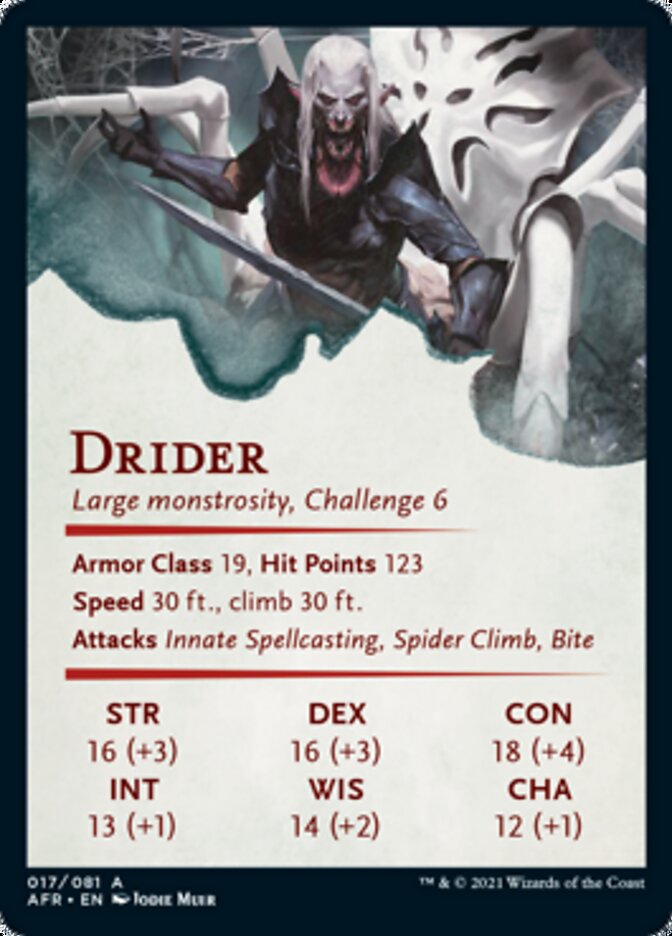 {A} Drider Art Card [Dungeons & Dragons: Adventures in the Forgotten Realms Art Series][AAFR 017]