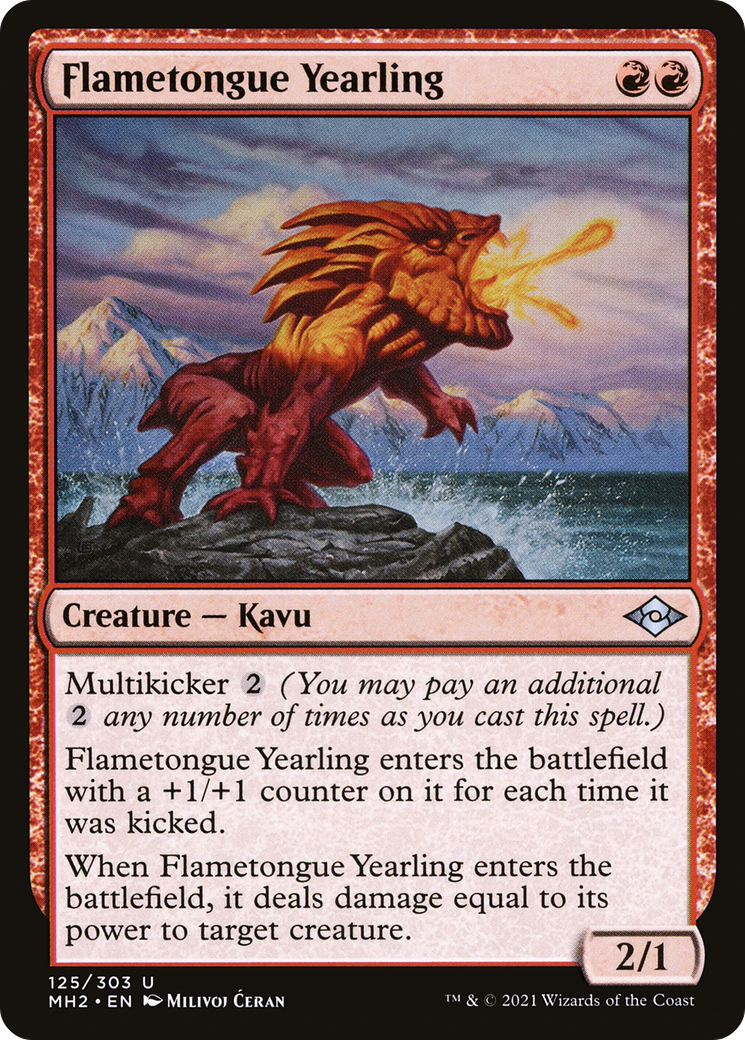 {C} Flametongue Yearling (Foil) [Modern Horizons 2] [MH2 125]