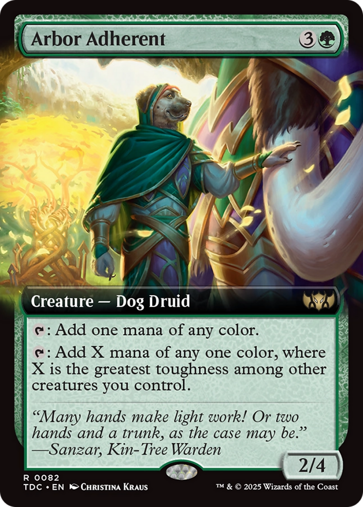 {R} Arbor Adherent (Extended Art) [Tarkir: Dragonstorm Commander][TDC 082] - Misty Mountain Games