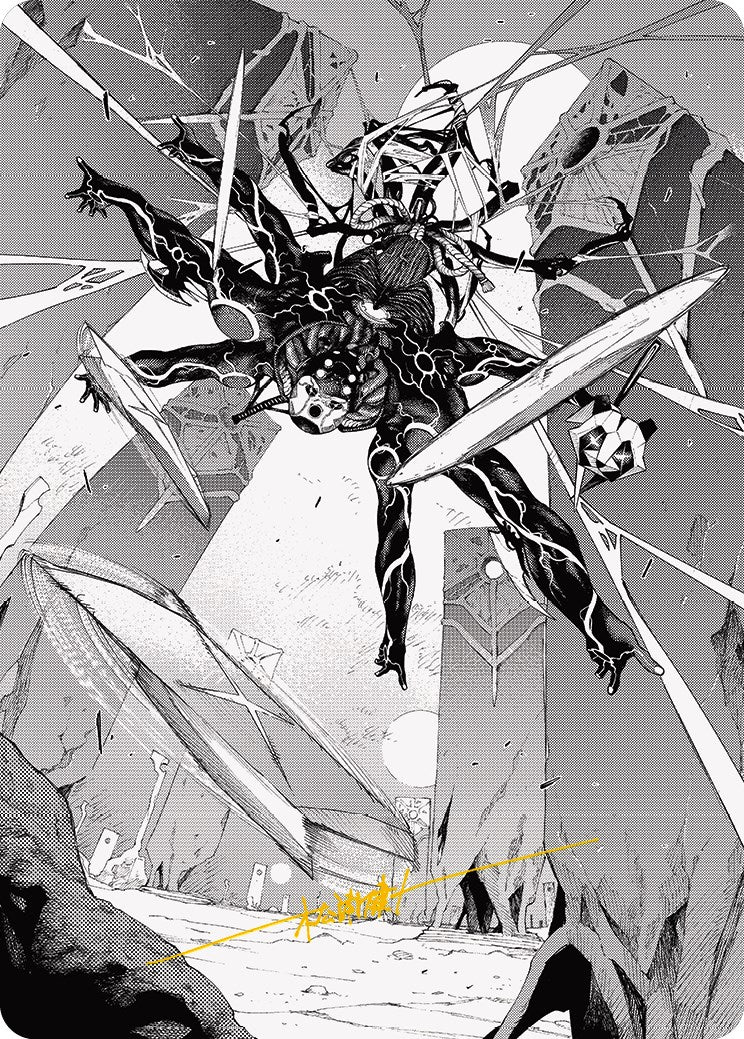 {A} Kaito, Dancing Shadow 2 Art Card (Gold-Stamped Signature) [Phyrexia: All Will Be One Art Series][GS AONE 078]