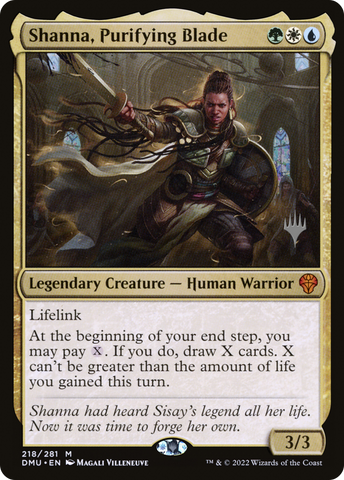 {R} Shanna, Purifying Blade (Promo Pack) [Dominaria United Promos][PP DMU 218]
