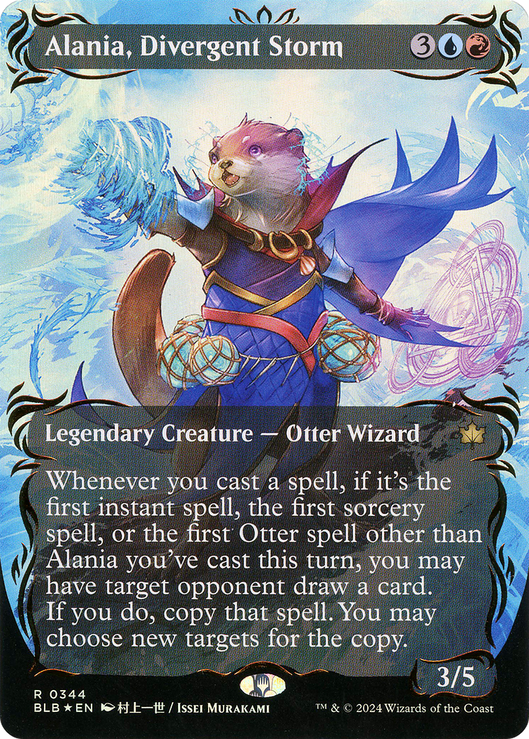 {@R} Alania, Divergent Storm (Borderless) (Raised Foil) [Bloomburrow][BLB 344]