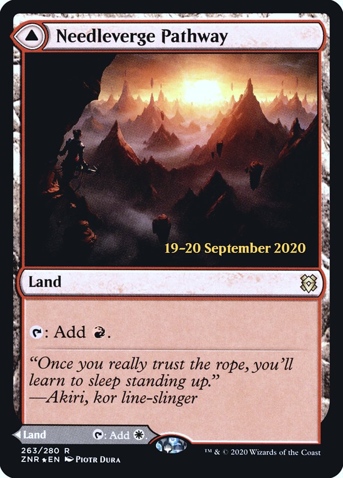{R} Needleverge Pathway // Pillarverge Pathway [Zendikar Rising Prerelease Promos][PR ZNR 263]