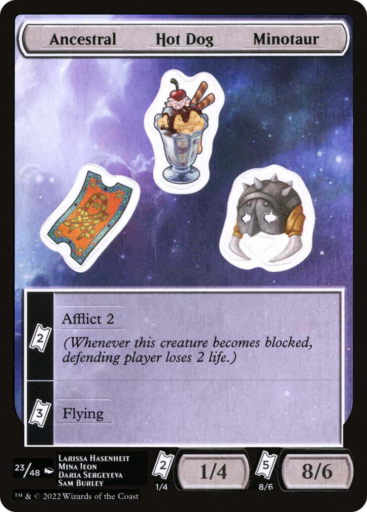 {C} Ancestral Hot Dog Minotaur [Unfinity Stickers][SUNF 023]