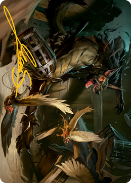 {A} Wing Shredder Art Card (Gold-Stamped Signature) [Innistrad: Midnight Hunt Art Series][GS AMID 055]