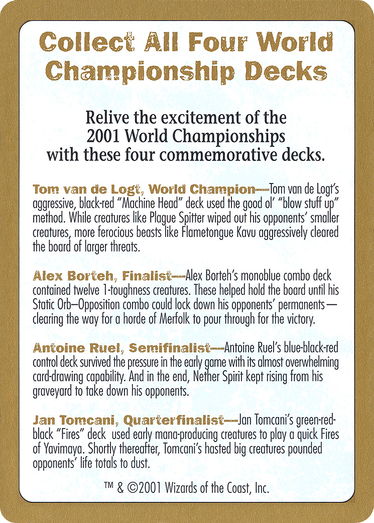 {C} 2001 World Championships Ad [World Championship Decks 2001][GB WC01 000]