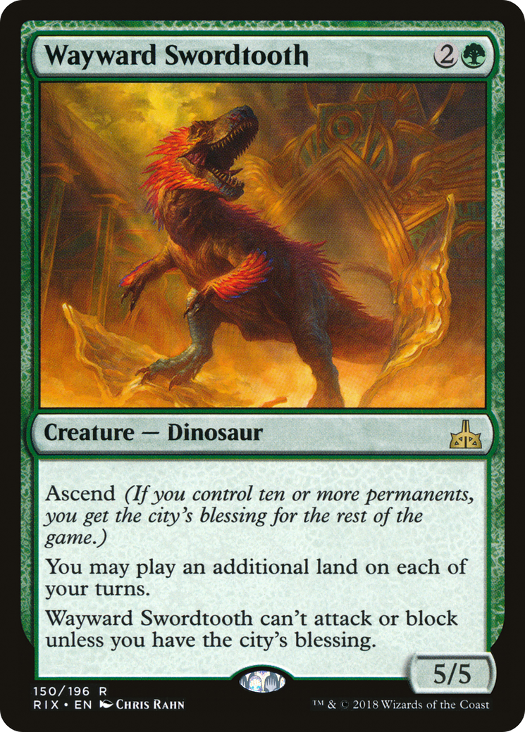 {R} Wayward Swordtooth [Rivals of Ixalan][RIX 150] - Misty Mountain Games
