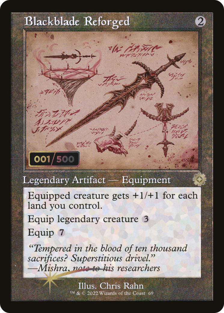 {R} Blackblade Reforged (Schematic) (Serial Numbered) [The Brothers' War Retro Artifacts][BRR 069]