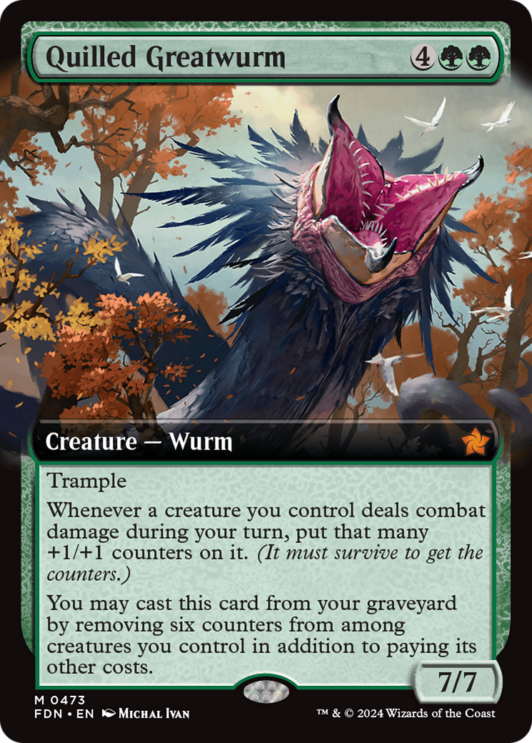 {@R} Quilled Greatwurm (Extended Art) [Foundations][FDN 473]
