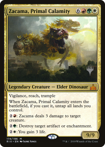 {R} Zacama, Primal Calamity (Promo Pack) [Rivals of Ixalan Promos][PP RIX 174]