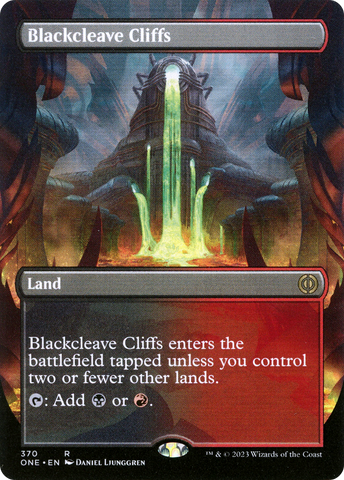 {R} Blackcleave Cliffs (Borderless Alternate Art) [Phyrexia: All Will Be One][ONE 370]