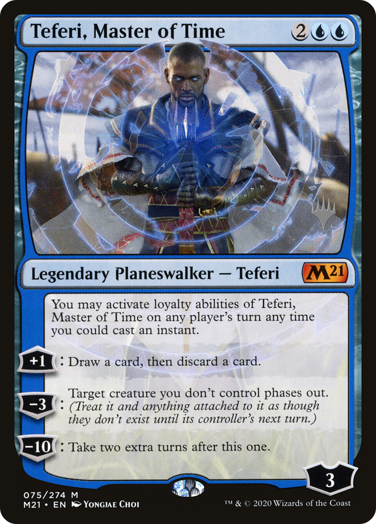 {R} Teferi, Master of Time (Promo Pack) (075) [Core Set 2021 Promos][PP M21 075]