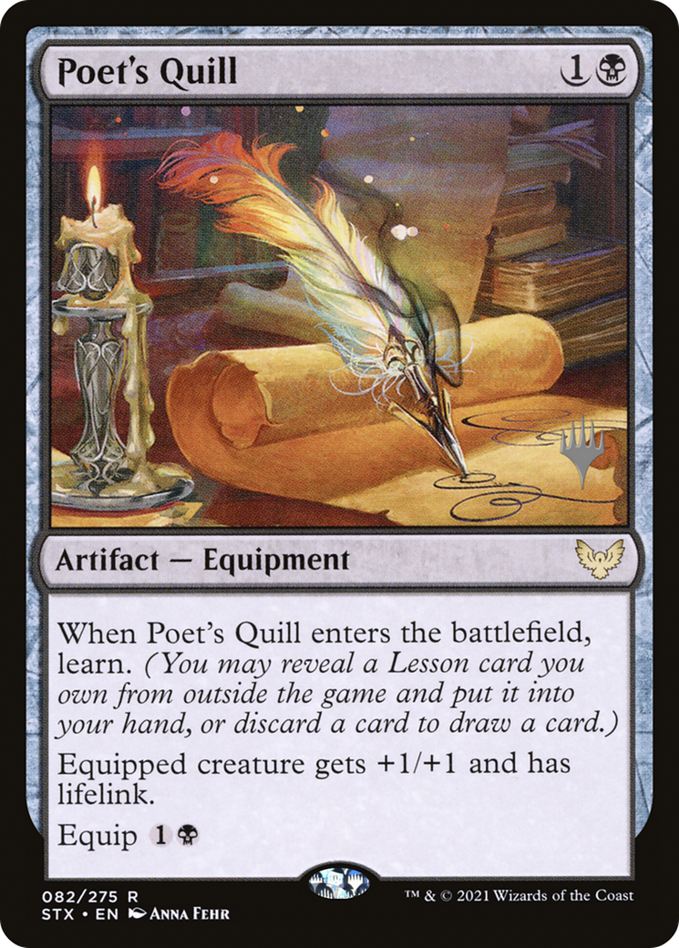 {R} Poet's Quill (Promo Pack) [Strixhaven: School of Mages Promos][PP STX 082]
