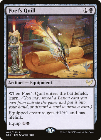 {R} Poet's Quill (Promo Pack) [Strixhaven: School of Mages Promos][PP STX 082]