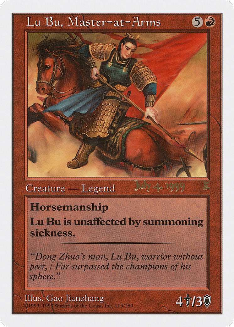 {R} Lu Bu, Master-at-Arms (July 4, 1999) [Portal Three Kingdoms Promos][PA PTK 115] - Misty Mountain Games