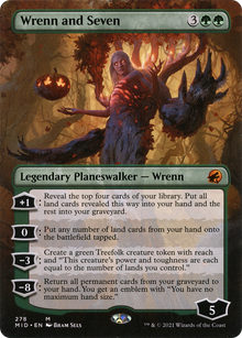 {R} Wrenn and Seven (Borderless) [Innistrad: Midnight Hunt][MID 278]