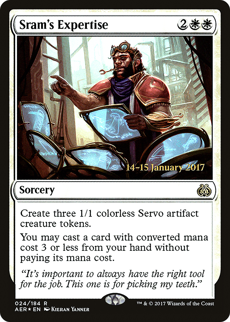 {R} Sram's Expertise [Aether Revolt Prerelease Promos][PR AER 024] - Misty Mountain Games