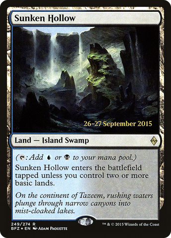 {R} Sunken Hollow [Battle for Zendikar Prerelease Promos][PR BFZ 249]