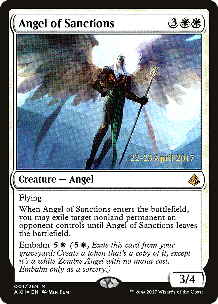 {R} Angel of Sanctions [Amonkhet Prerelease Promos][PR AKH 001] - Misty Mountain Games