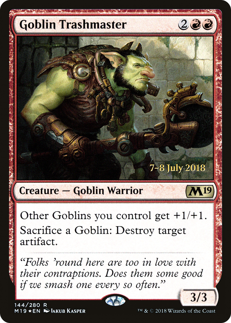 {R} Goblin Trashmaster [Core Set 2019 Prerelease Promos][PR M19 144]