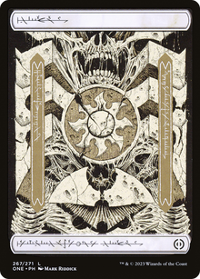 {B} Plains (267) (Phyrexianized) [Phyrexia: All Will Be One][ONE 267]