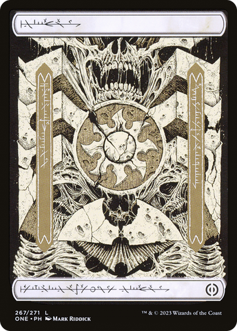 {B} Plains (267) (Phyrexianized) [Phyrexia: All Will Be One][ONE 267]