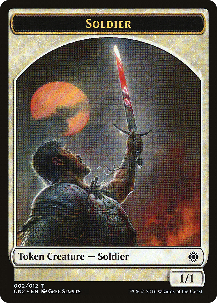 {T} Soldier Token (002/012) [Conspiracy: Take the Crown Tokens][TCN2 002] - Misty Mountain Games