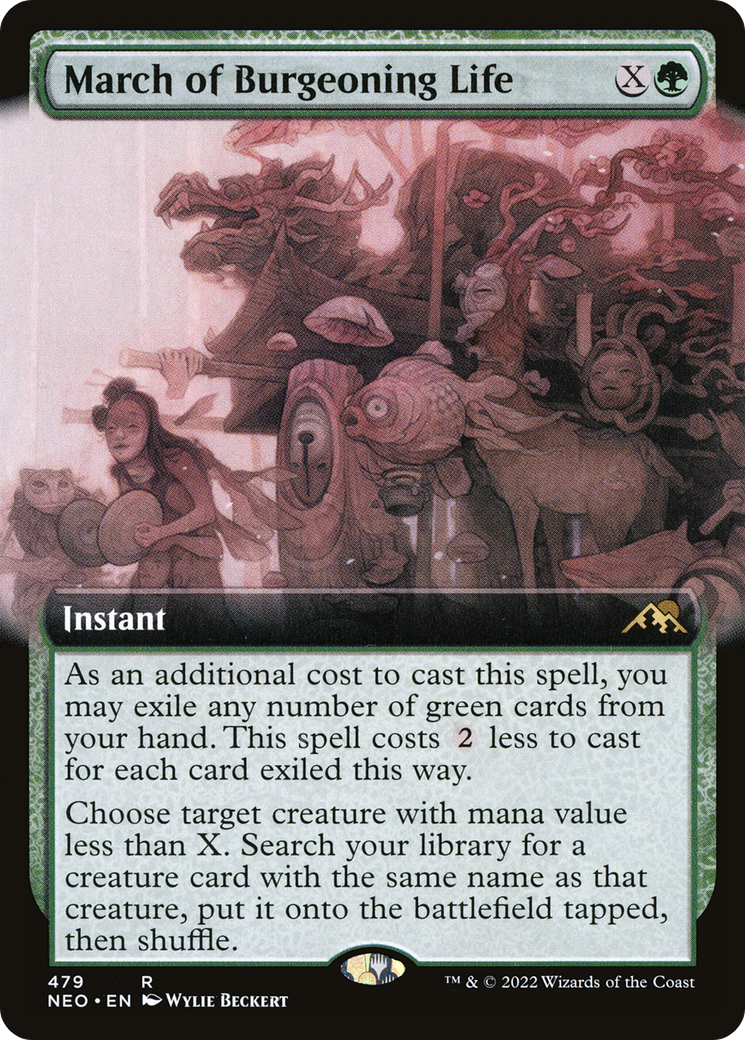 {R} March of Burgeoning Life (Extended Art) [Kamigawa: Neon Dynasty][NEO 479]