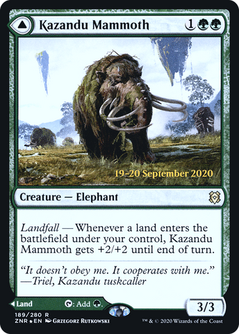 {R} Kazandu Mammoth // Kazandu Valley [Zendikar Rising Prerelease Promos][PR ZNR 189]