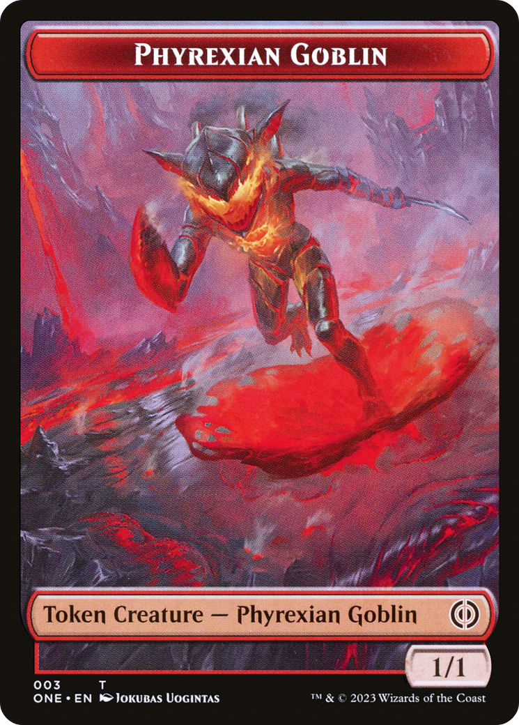 {T} Phyrexian Goblin // Phyrexian Golem Double-Sided Token [Phyrexia: All Will Be One Tokens][TONE 3//10]
